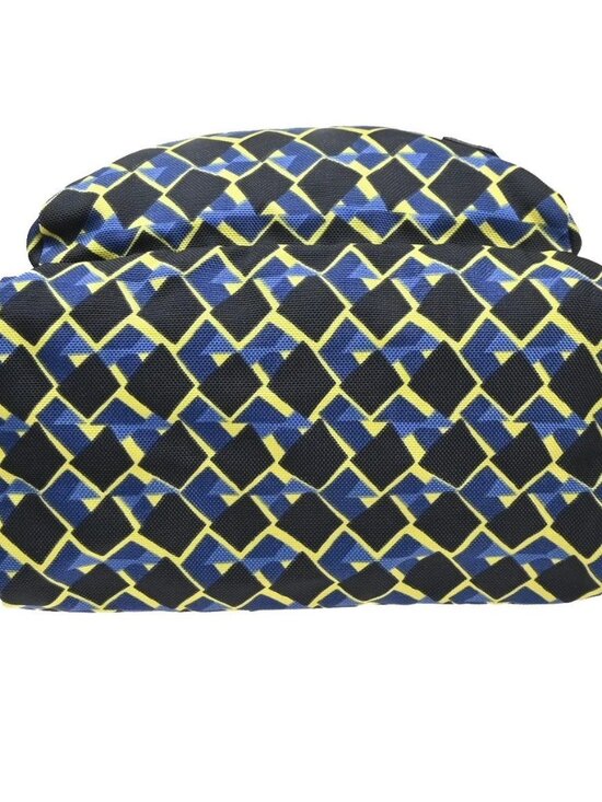 PRADA Logo Back Pack Bag Nylon Leather Yellow Blue Black SHW main image 7
